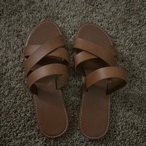 Brown Strappy Sandals, Shein
